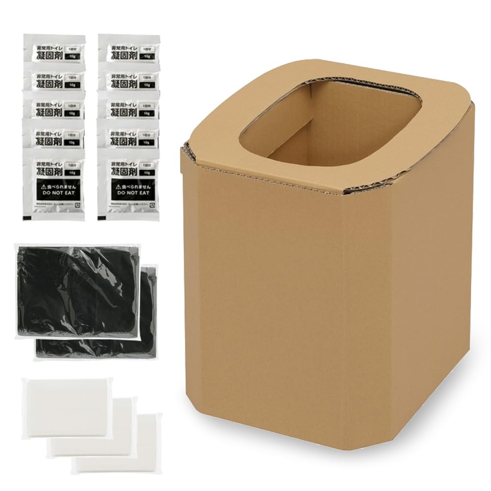 Iris Ohyama Simple Cardboard Emergency for Outdoor Disaster Water and Disaster Preparedness Toilet, Toilet, 10-Use Capacity, Camping, Activities,