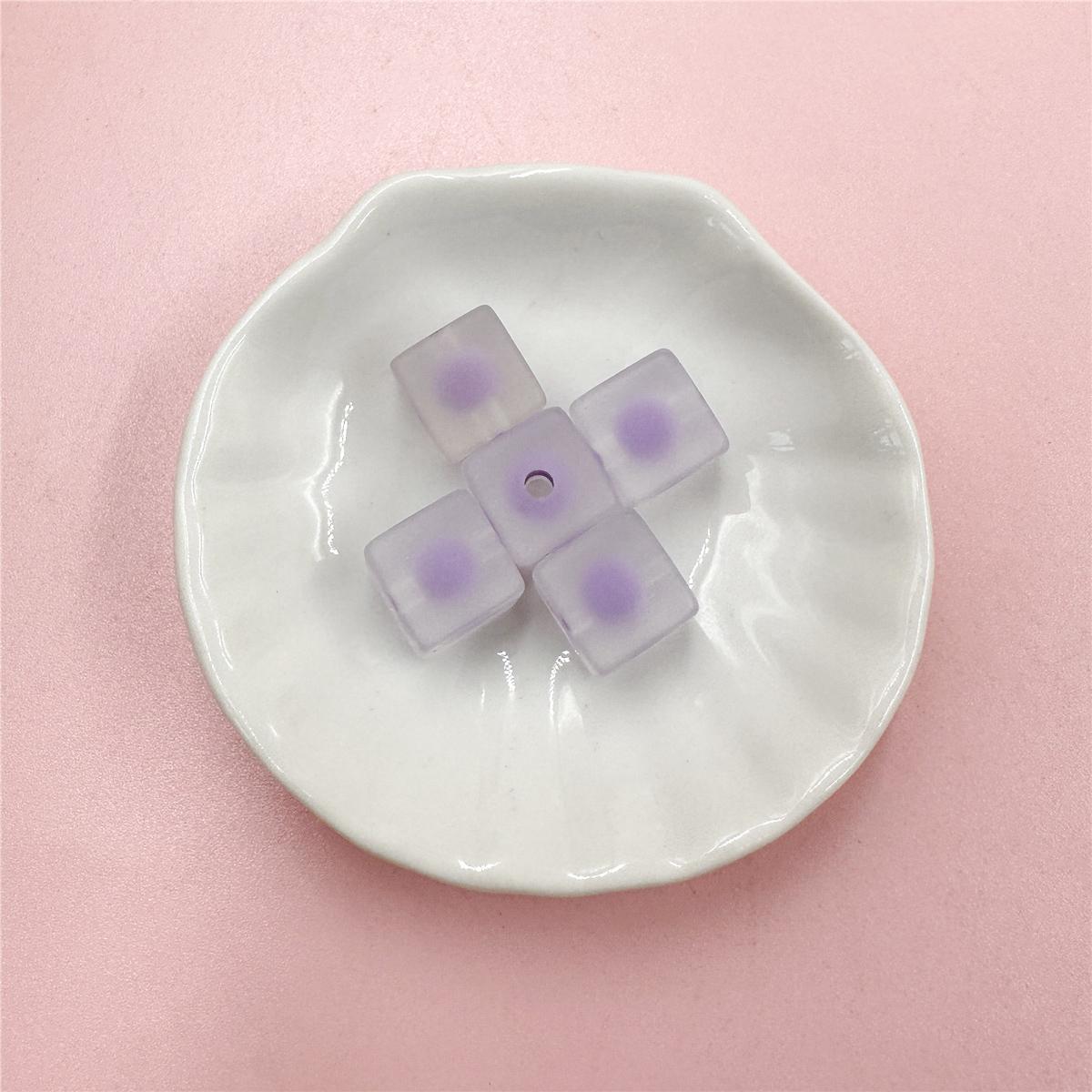 

Ожерелье DIY цепочка для мобильного телефона 5 шт. модные 12 мм матовые квадратные бусины акриловый браслет ювелирный материал фиолетовый