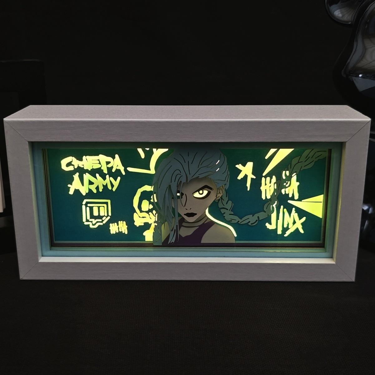 

19.8cm/7.8in League Of Legends 3D Anime Light Boxs Game Peripherals Cartoon Multiple Colors Table Collectible Bedroom Decoration Fixed Light As Shown