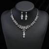 GemChic Women's New Exquisite Hollow Alloy Branch Crystal Rhinestone Drops Collarbone Necklace Earrings Two Piece Set Birthday Christmas Jewelry Gift