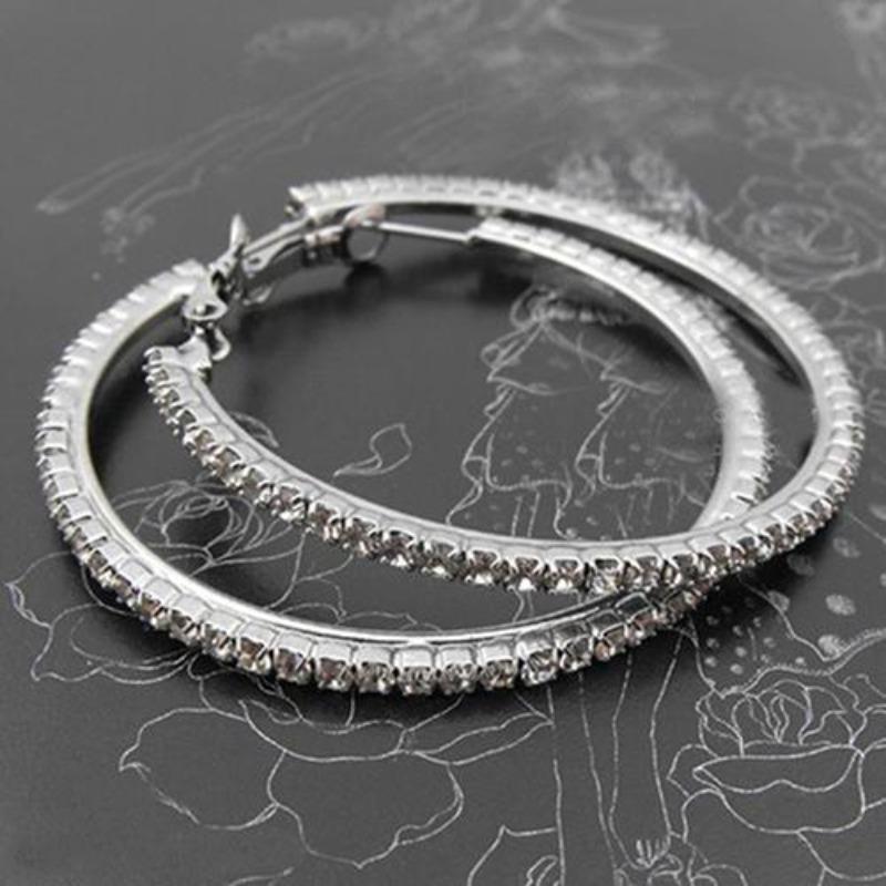 Women's Luxury Party Crystal Rhinestone Earring  Hoop Ear Ring Jewelry Charms