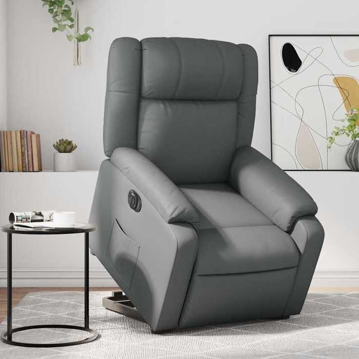 VidaXL Electric Massage Recliner Armchair Grey Faux Leather 3205174