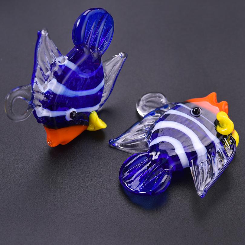 2pcs/Lot Fashion Ocean Animal Glass Tropical Fish Charms For Jewelry Making Earrings Necklace Pendant DIY Sea Clownfish Pendants