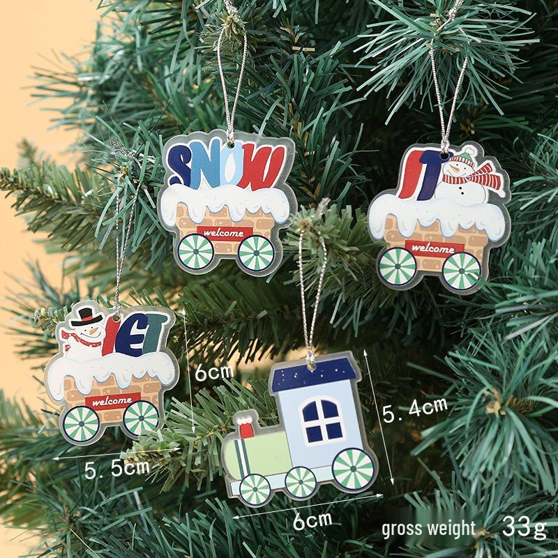 

DIY Wooden Christmas Train Ornament - Four-Section Decorative Gift