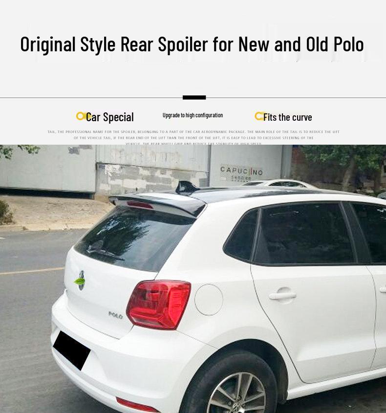 Compatible Rear Spoiler for Polo 06-21 Models: 19 Polo No-Drill Top Tail Modification