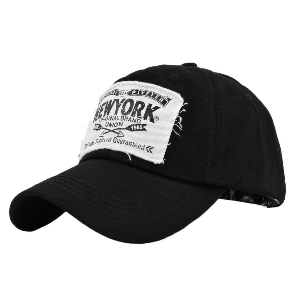Newyourk Embroidered Baseball Cap Wide Brim Duck Tongue Hat Casual Style Black