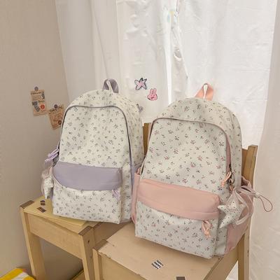 Schultasche neu japanischer Ins-Stil Rucksack weiblich süß klein blumig Schultasche Mittelschüler leicht Pendlerrucksack Mädchenherz