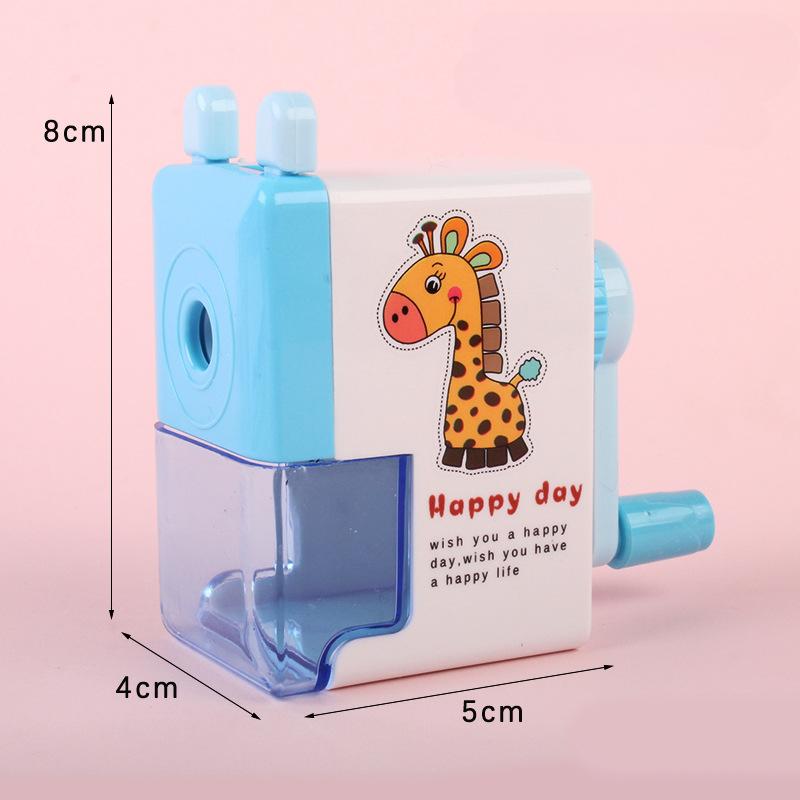Cartoon Pencil Sharpener Pencil Sharpener Creative Energy-Saving Single-Hole Pencil Sharpener Hand Crank Pencil Sharpener Boxed Student Stationery