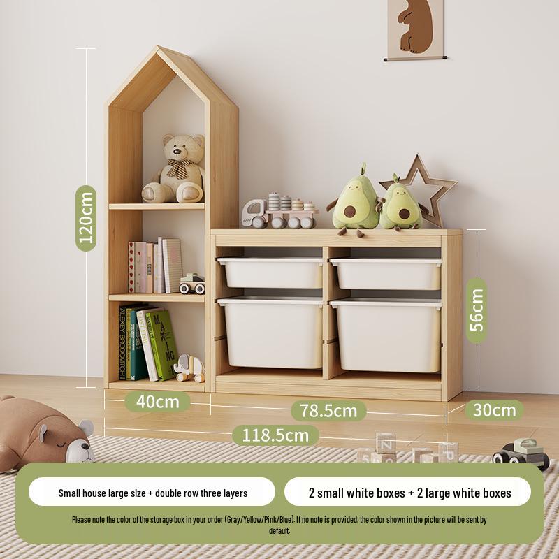 Children's Solid Wood Toy & Book Storage Shelf and Cabinet