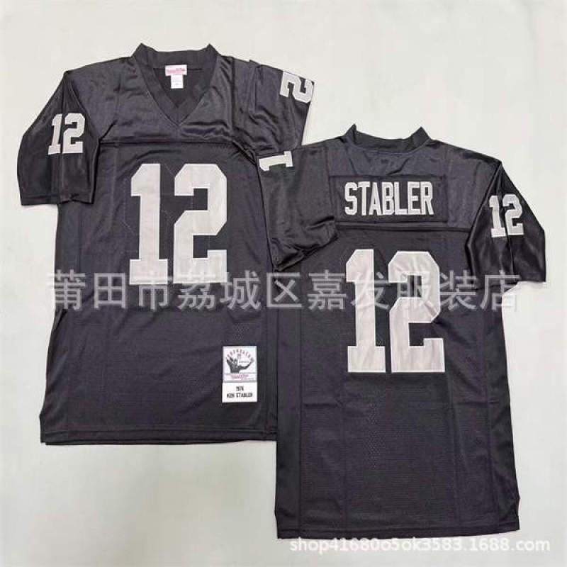 Rugby Jersey Oakland Raiders Retro Style Embroidered Football Uniform Mens Cotton Sport Shirt