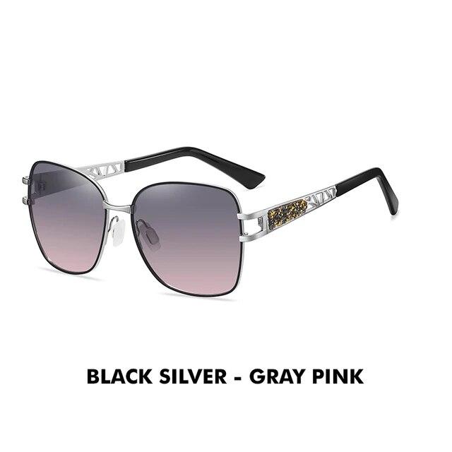 LIOUMO Elegant Polarized Sunglasses Women 2024 Brand Designer Fashion Glasses Women Diamond Eyewear Gradient Shades zonnebril