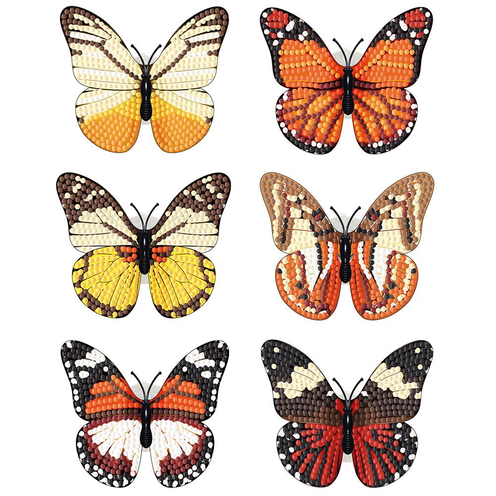 

6 Pcs Butterfly DIY Creative Diamond Mosaic Sticker with Light DIY Diamond Painting Decorative Stickers Set for Adults Beginners