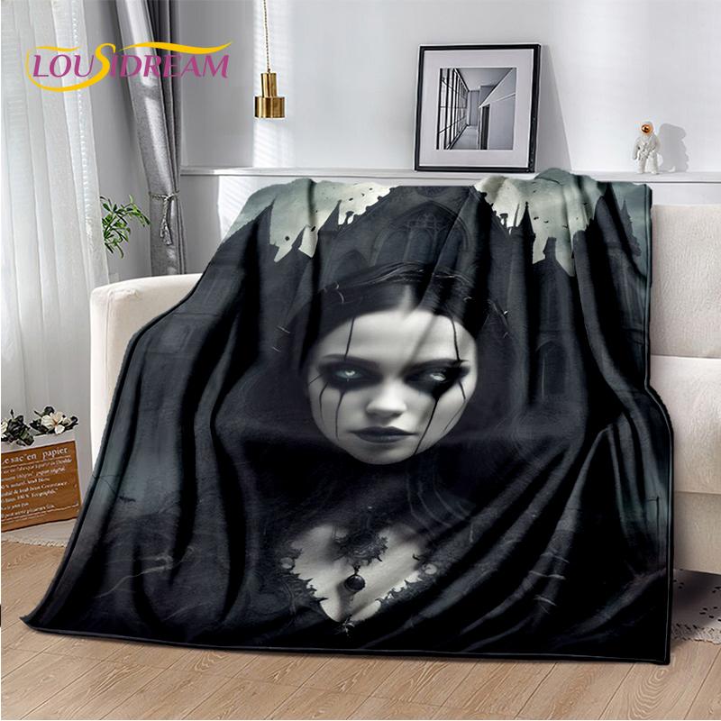2025 New Gothic Horror Character Skull Ghost Soft Blanket,Soft Throw Blanket for Home Bedroom Bed Sofa Picnic Travel Child Gift