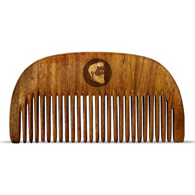Pettine compatto in legno per barba da uomo | Strumento tascabile per lo styling di capelli e barba | Leggero per la cura in viaggio