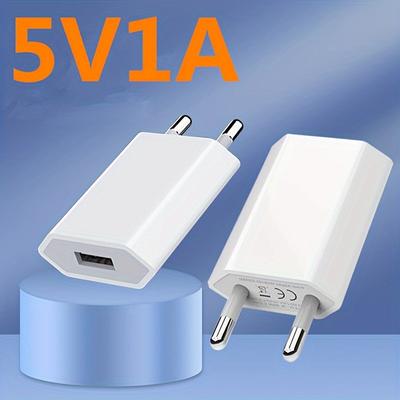 2PC 5V1A Universal USB Wall Charger with Short Circuit Protection - European Standard Plug for iPhone, Android