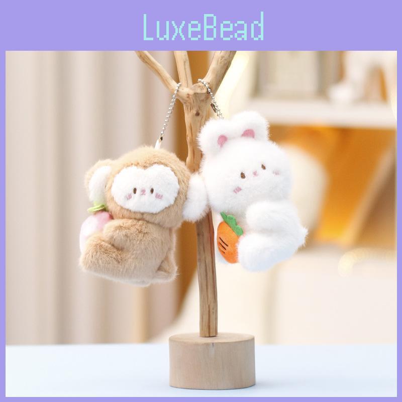 Porte-clés en peluche Lapin et Singe avec design Carotte Pêche Pour Décor Sac à Dos