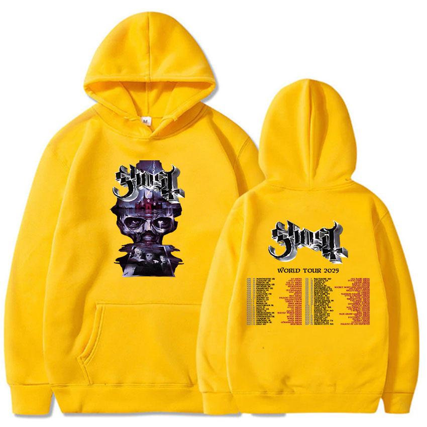 Sweats à capuche Ghost World Tour 2025 Groupe de rock Hip Hop Unisexe Streetwear Sudaderas Hombre Hiver Décontracté Heavy Metal Sweats Homme