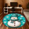1PC snowman snowflake Office Round Area Rug, Under Office Chairs Bedroom Living Room Home Decor,Carpet for Office, -1110181