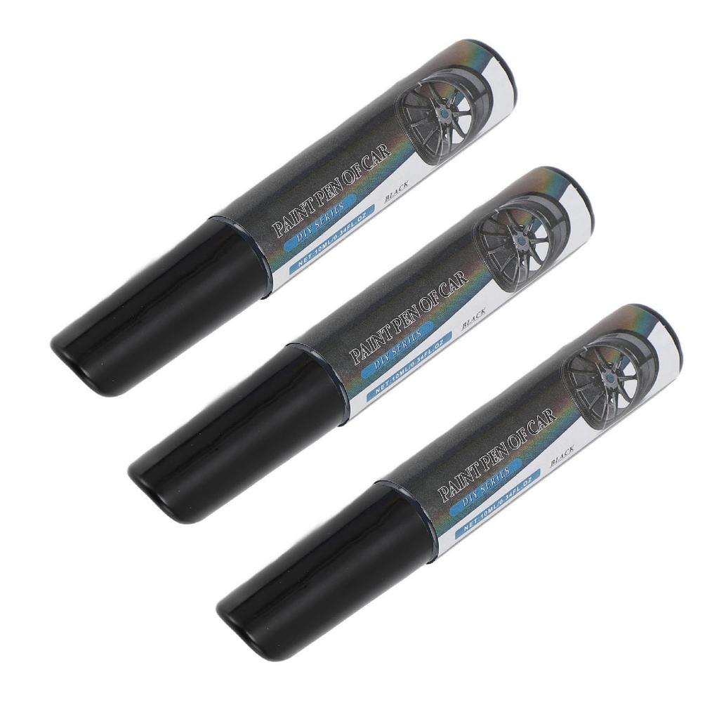 10ml 3 Stück Auto Lackstift Auto Kratzer Reparaturstift Wetterfest Automobil Reparatur Marker Stift für Autos Schwarz