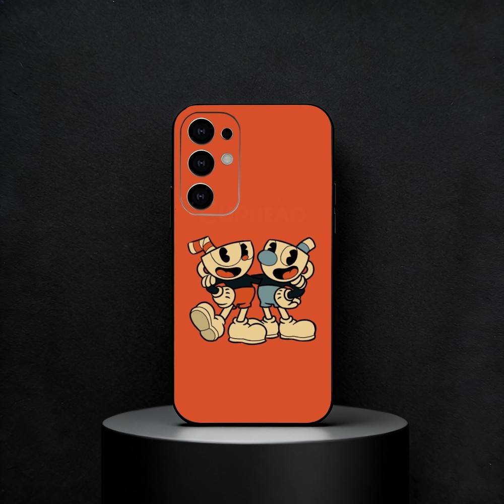 Game C-Cuphead Phone Case For Samsung S25,24,23,22,30,21,10,9,Ultra,Plus,FE 5G Black Soft Case