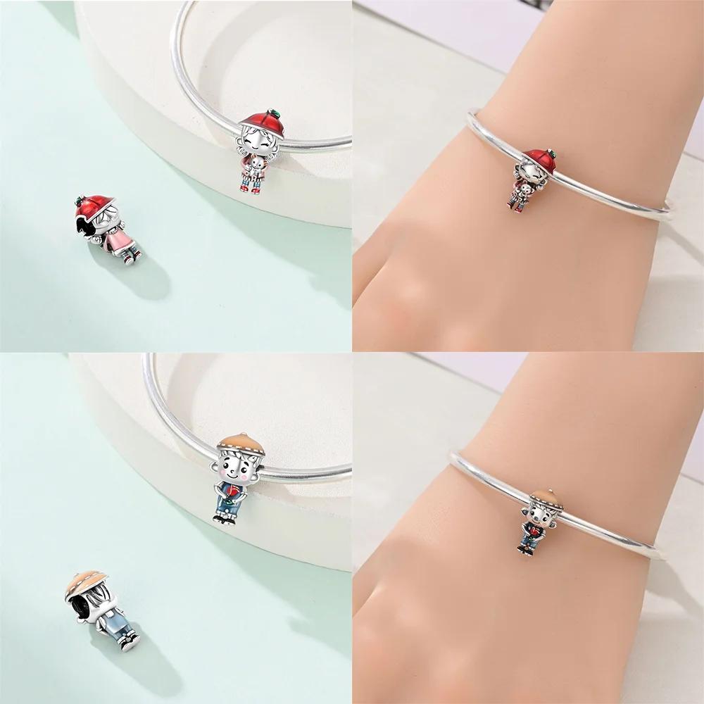 Charms Plataoriginales Dopamine Girl Beads For Charms Copper Bracelet Beads Jewellery Making Women'S Gift