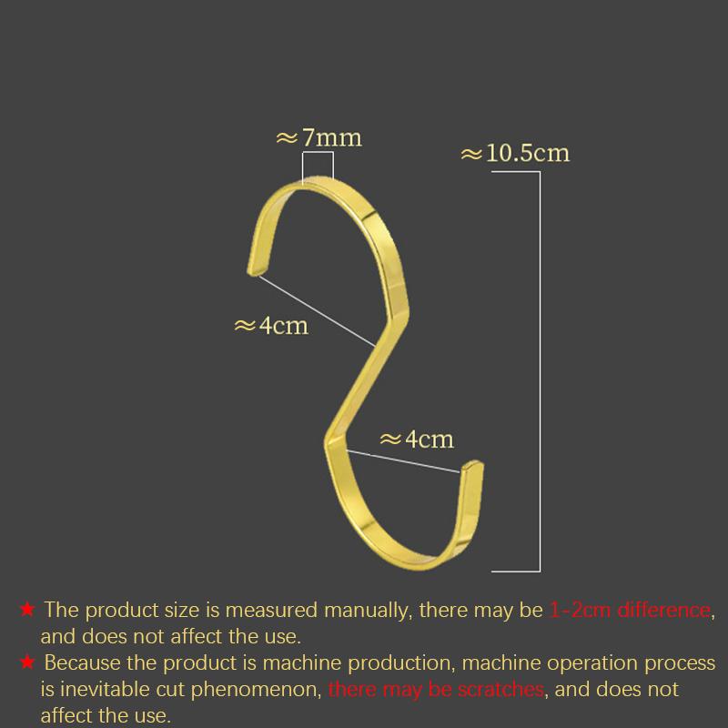 10/20/30pcs Stainless Steel Hanging Hooks,Gold Clothes Hanger S Hooks for Caps Bags,Multi-function S Ring for Kitchen Bathroom