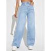 Women's Casual Fashion High Waist Straight Floor-length Jeans
