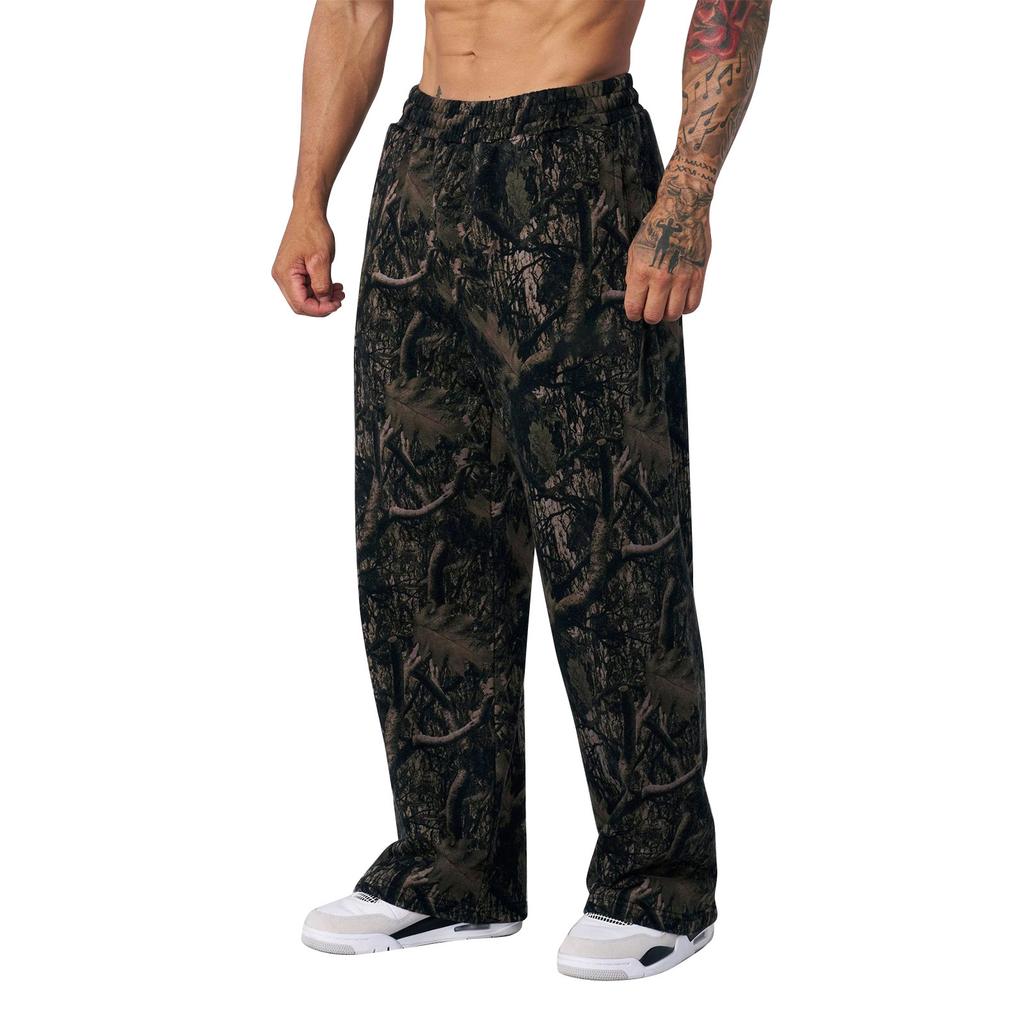 Men's Camouflage Loose Wide Leg Sweatpants Men's Casual Fashion Sweatpants