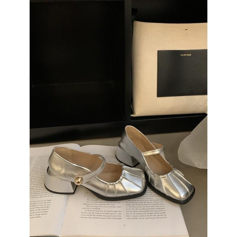 Fashion Beautiful Cry ~ French One-button High Heels Female Spring Summer Small Fragrant Wind Mary Jane Single Shoes