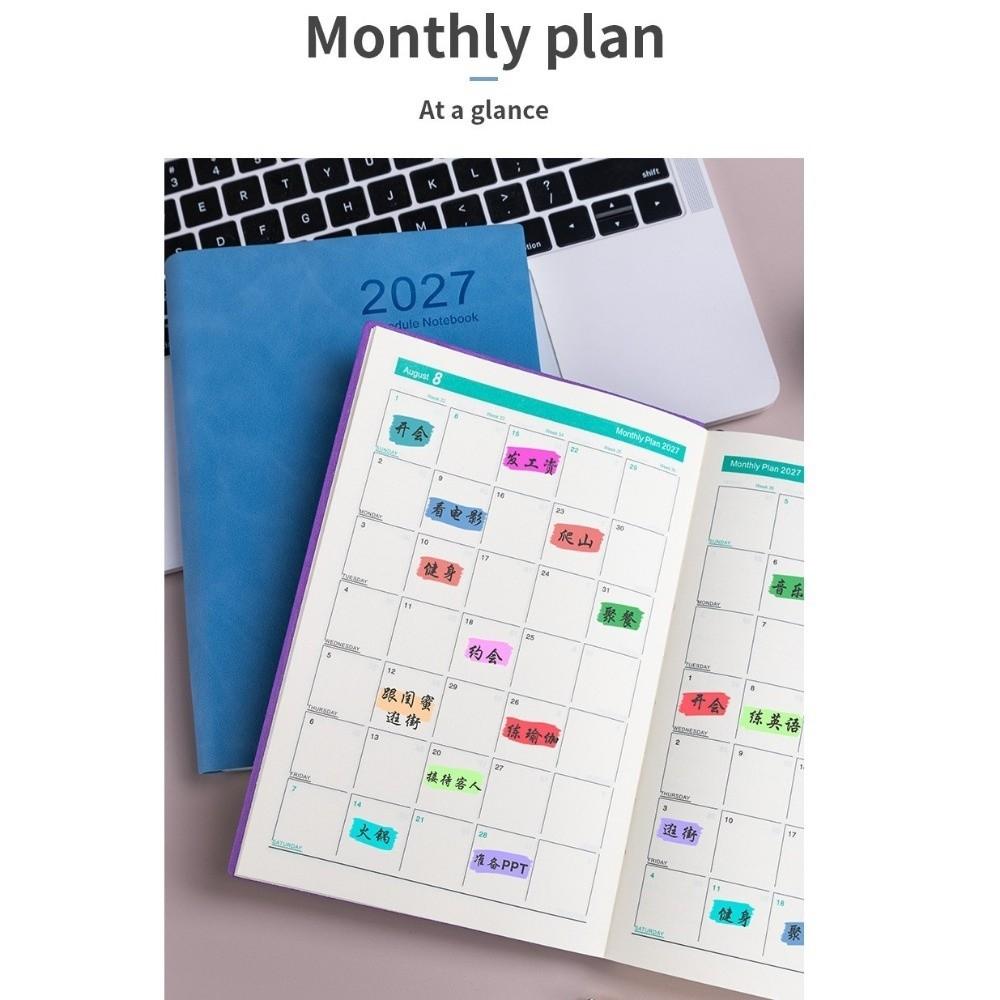 Portable 2027 Daily Planner Notebooks Efficiency Schedule Notebook For School Office Work