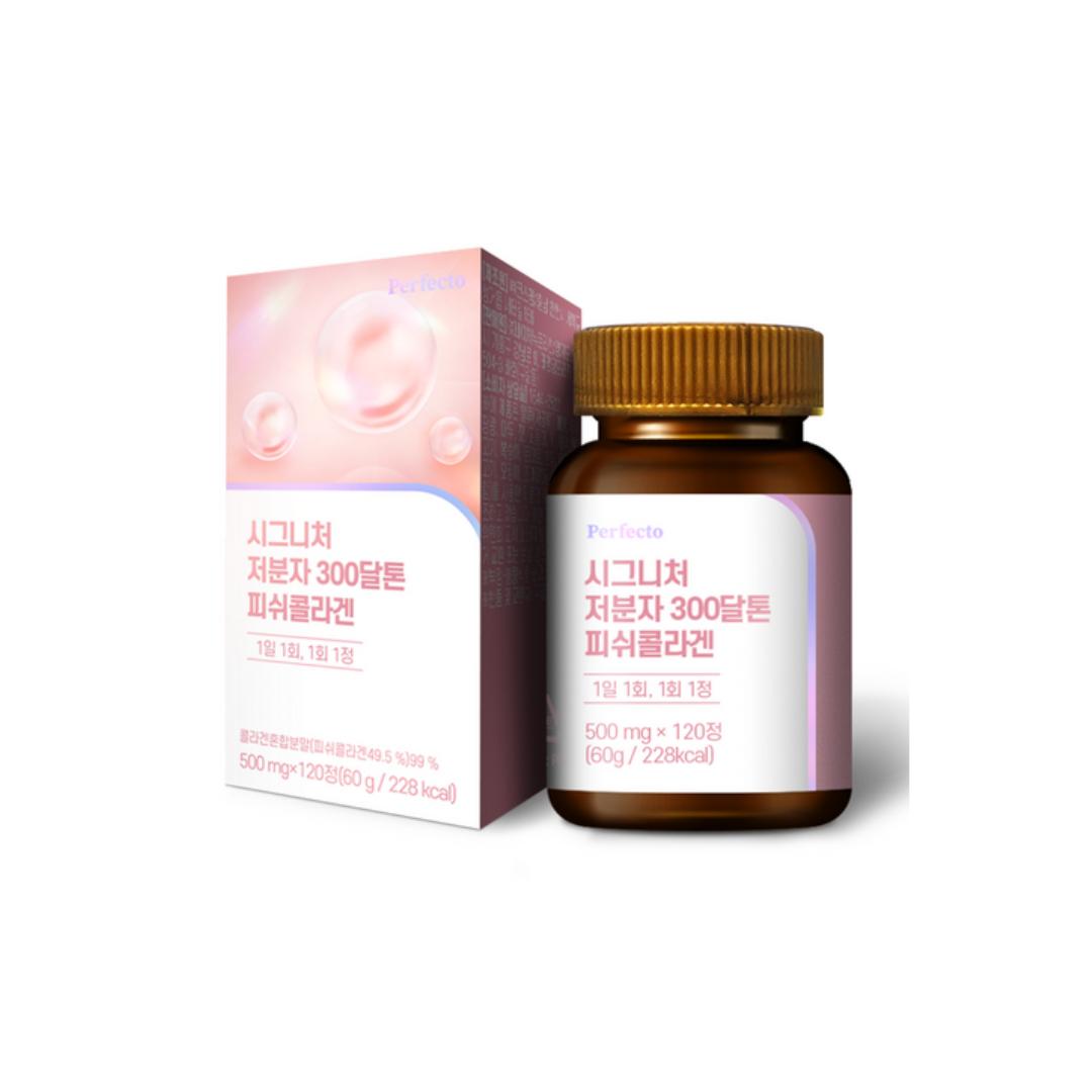 

Perfecto Signature Fish Collagen 300 (500 мг 120 таблеток) Корейський вітамін для догляду за шкірою