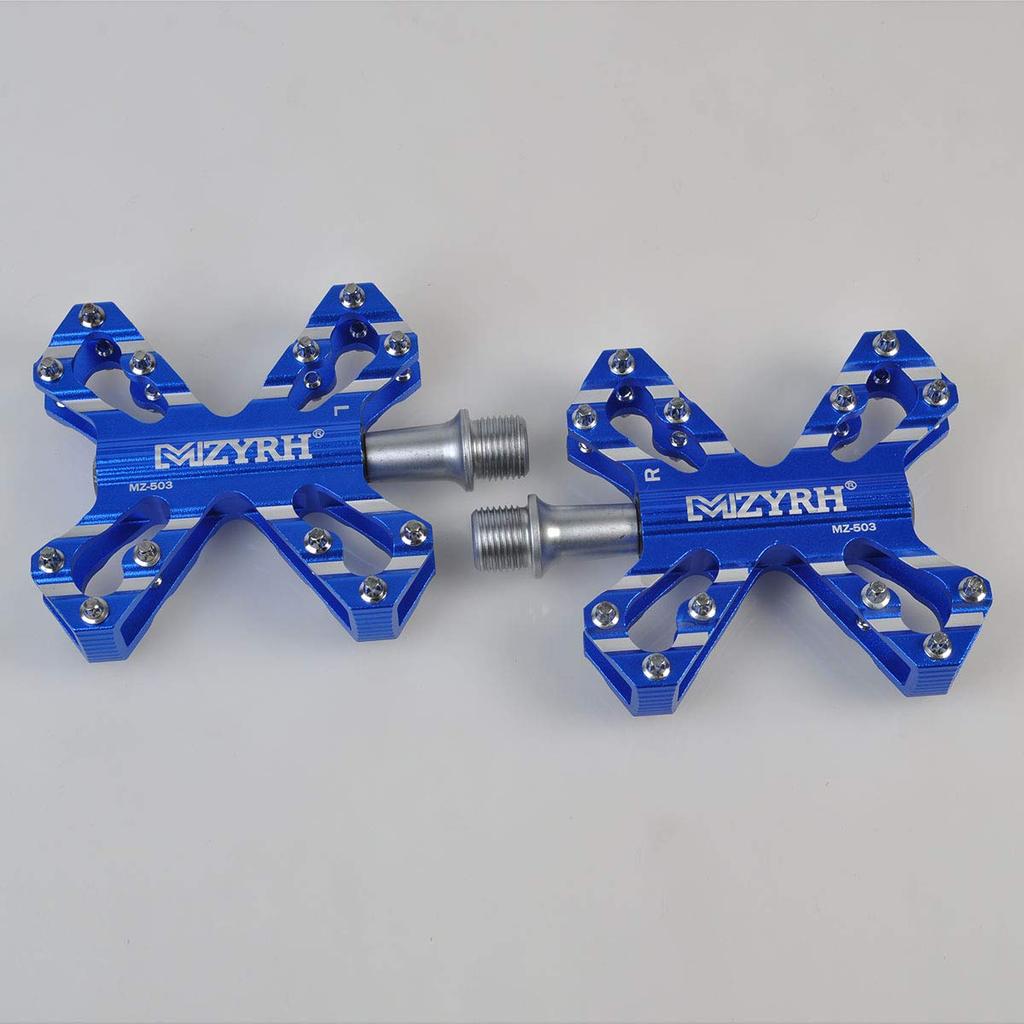 ThinkTop Bicycle Aluminum for Road and Mountain Blue 3-Bearing Pedals, 9/16" Axle, Ultra-Lightweight Alloy, High-Strength Lubricant, Bikes, MTBs,