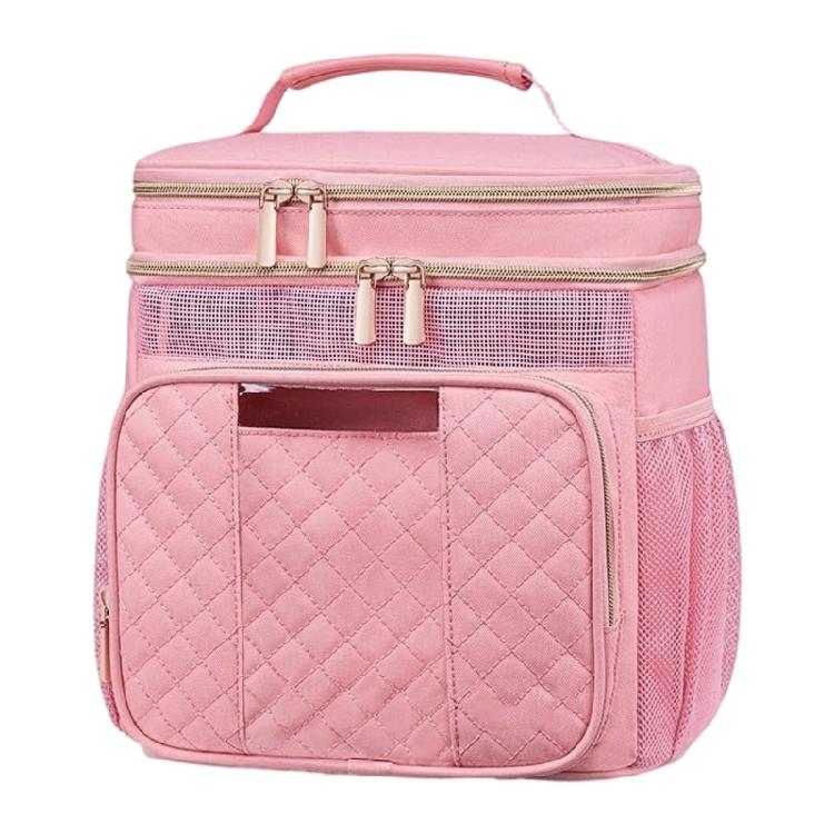 Multi Layer Cosmetic Holder Efficient Storage Container with Multi Compartments Efficient Travel Toiletry Holder розовый