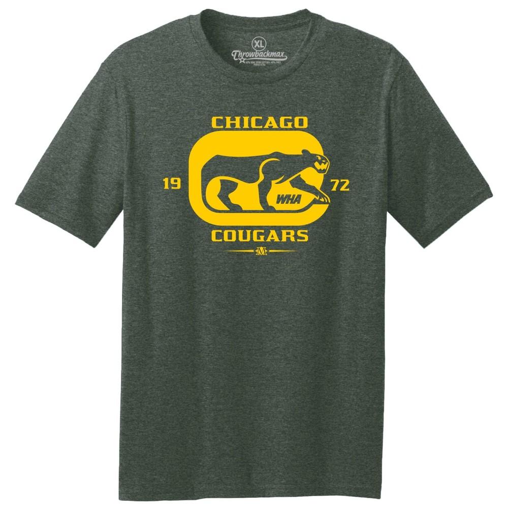 Chicago Cougars WHA 1972 Hockey TRI-BLEND Tee ShirtBlackhawks Unisex T-Shirt S