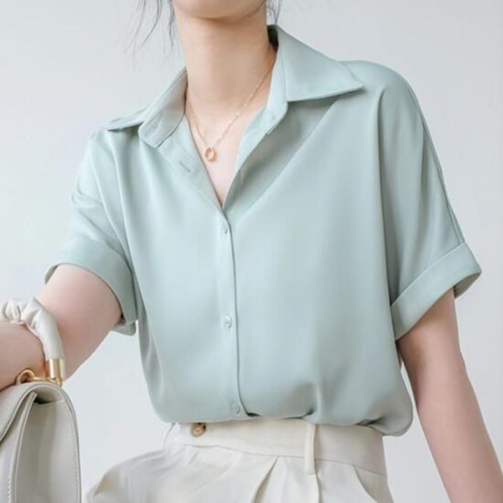 Navava Women Roll Up Short Sleeve Shirt Nb2711
