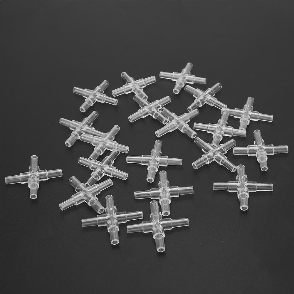 20PCS Aquarium Adapter 4-Way Joint Fish Tank Air Pump Tube Hose Fittings Connector
