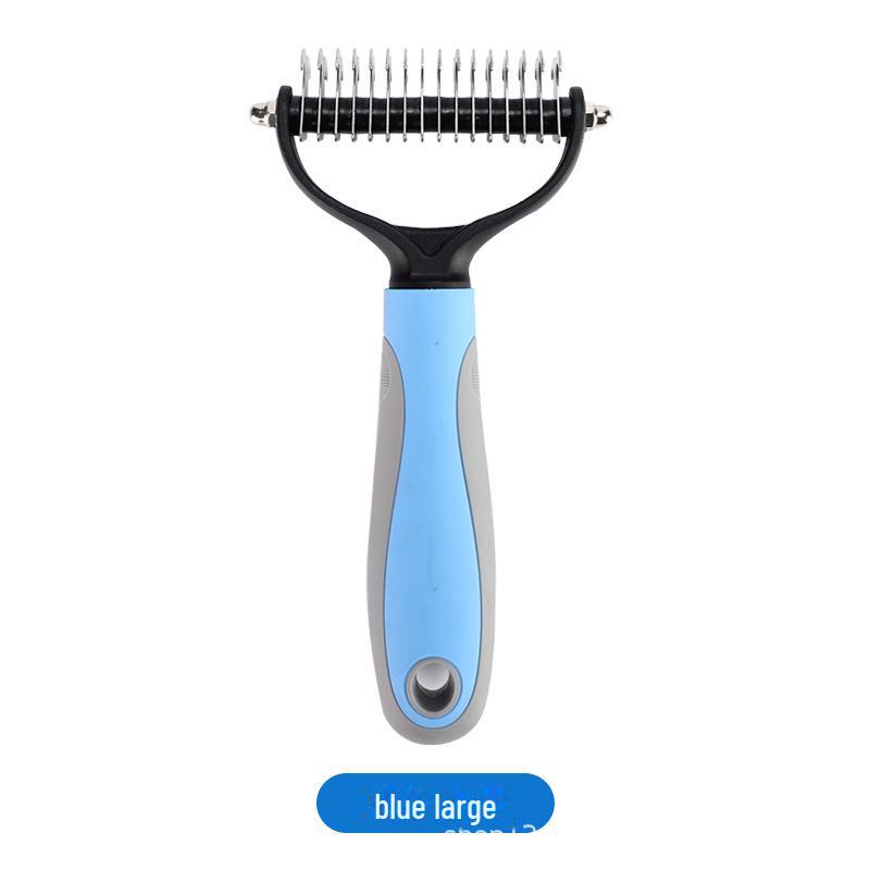 

Двусторонняя расческа из нержавеющей стали для собак и кошек - универсальное средство для удаления шерсти домашних животных OPP Packaging