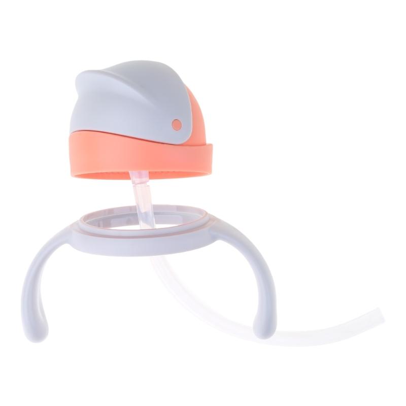 

Milk Bottle Sippy Lid Baby Round Bottle Straw Water Cup Lid Convert Straw Lid & Bottle Handle Set for Pigeon III Bottles помаранчевий