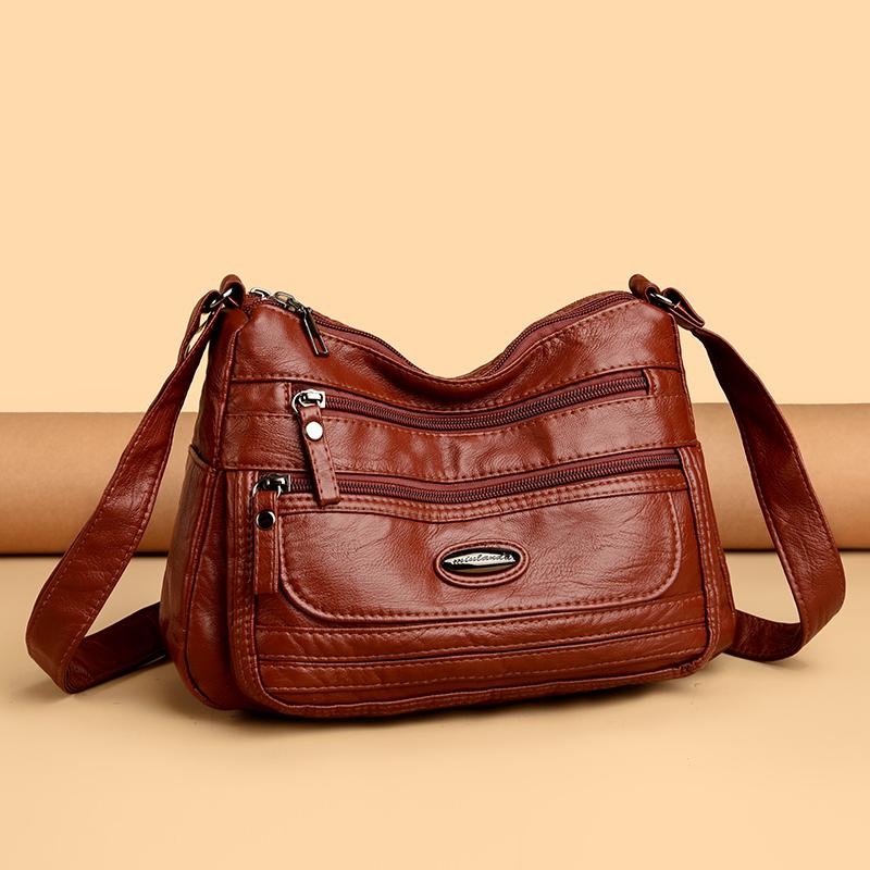 Large Capacity Shoulder Bag Women's Crossbody Bag Soft Leather Mother Bag