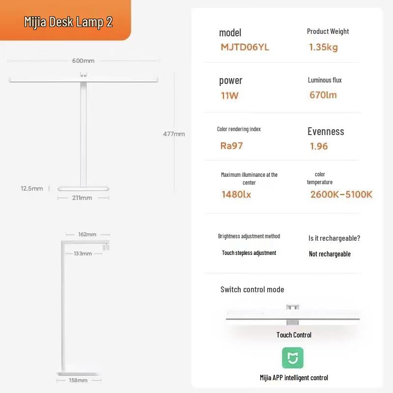 Xiaomi Mijia Smarte Vollspektrum-Schreibtischlampe 2