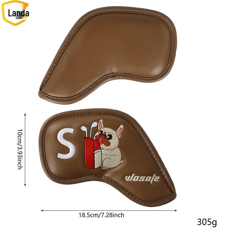 Landa Kreskówkowy Buldog Francuski Zestaw Pokrowców na Główki Żelazek Golfowych (9 szt)