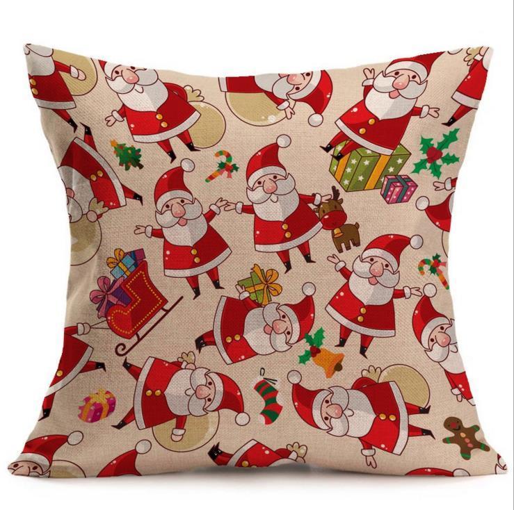 Vibrant Multicolor Christmas Santa Claus Cushion Cover Pillow Case For Stylish Car Decor