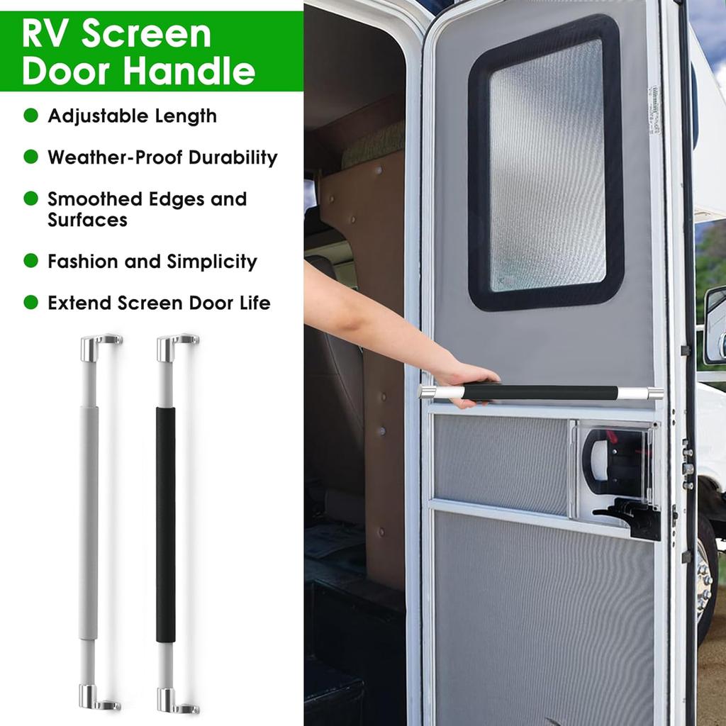 Campers/Car Screen Door Grab Rods Protects Screen Door & Easier Exit from Travel Trailer Adjusts from 21.6'' To 32.3''