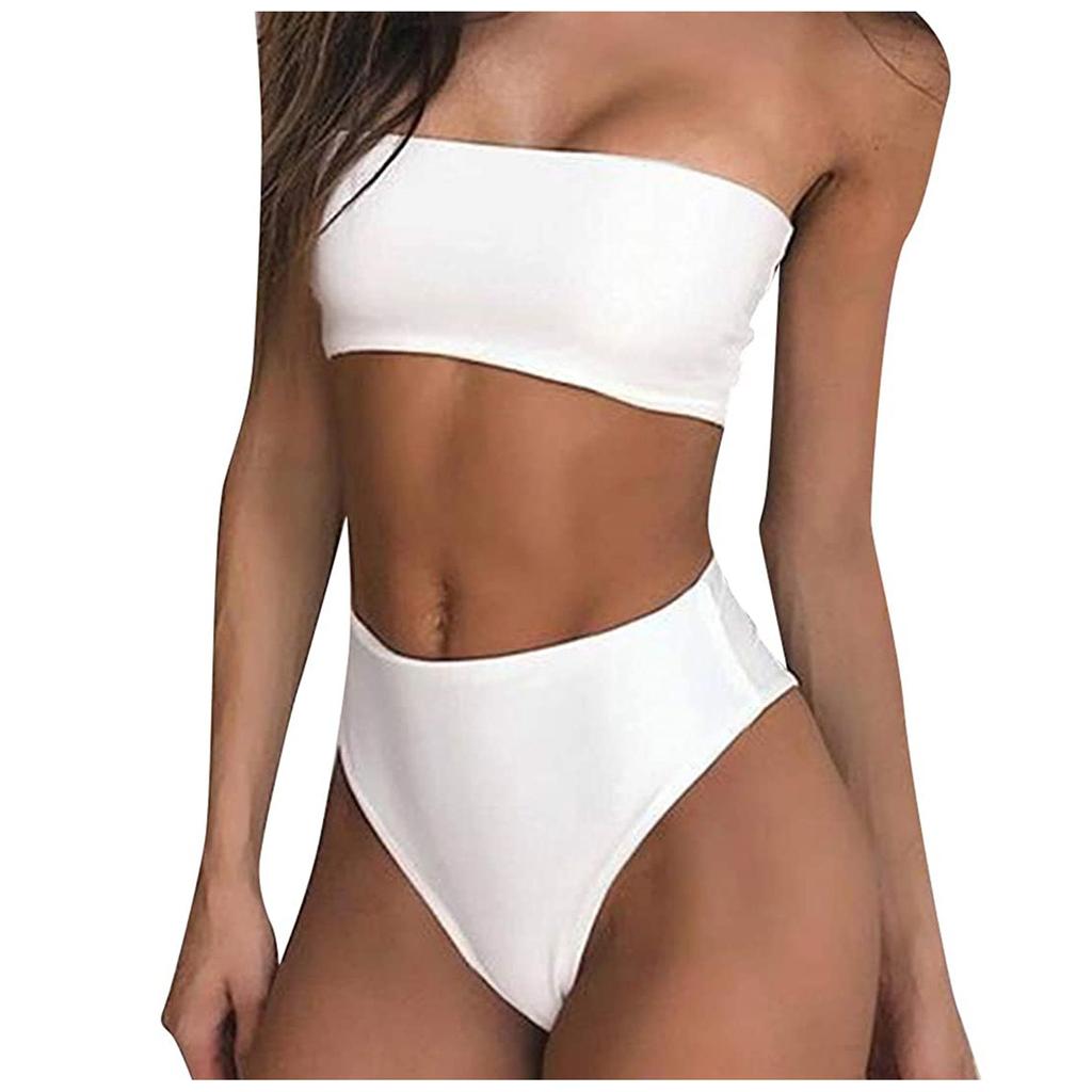 Women's Sexy Color Bralette Tops Bikini Set Two-Piece Swimsuit