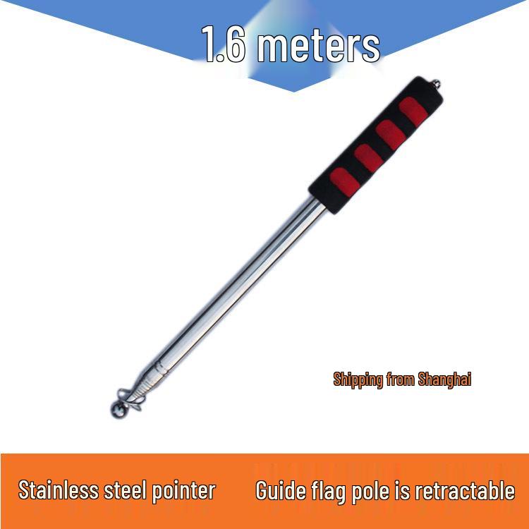 Telescopic Stainless Steel Flagpole - Available In 1.2m, 1.6m, and 2m for Tour Guides