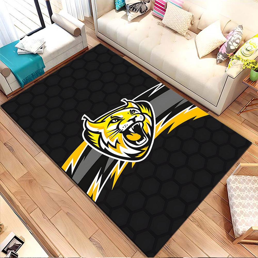 Fierce Tiger Graphic with Bold Stripes Patterned carpet, non slip mat suitable for living room and bedroom sofas