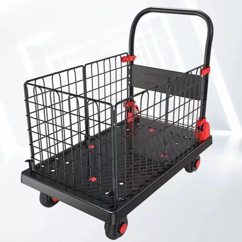 Folding Flatbed Cart with Fence