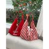 Striped Canvas Bag Women's Summer New Trendy Letter Printing Double-sided Shoulder Bag Student Class Bag