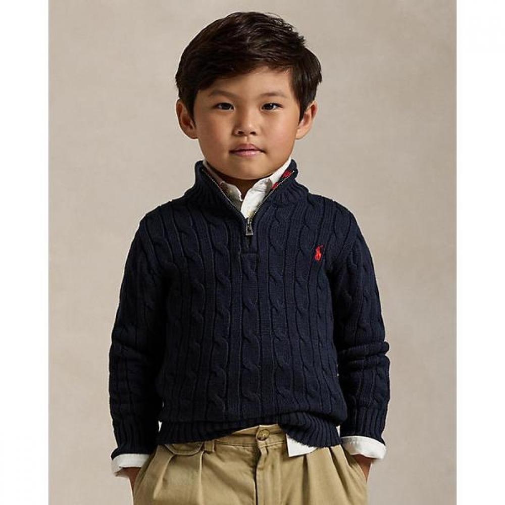 Polo Kids Boys Cable Knit Cotton Quarter Zip Sweater 2 7 Cwposweb6820576410 2