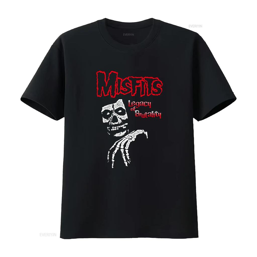 Gothic Punk Misfits Legacy of Brutality Skull Skeleton Print Casual Streetwear T Shirt vintage Washed graphic